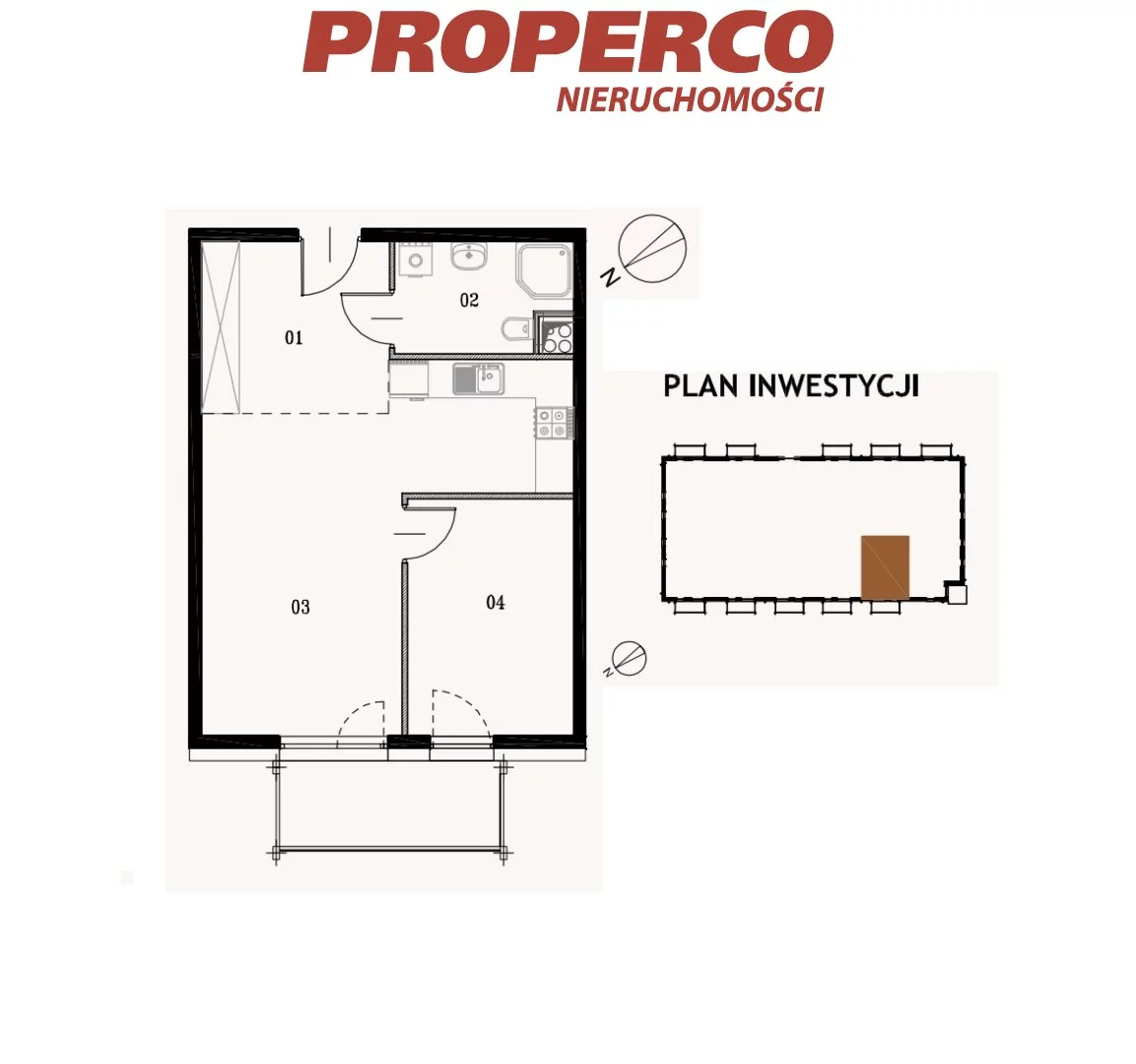 2 pokoje, mieszkanie 42,95 m², piętro 1, oferta nr , PRP-MS-73523, Jędrzejów