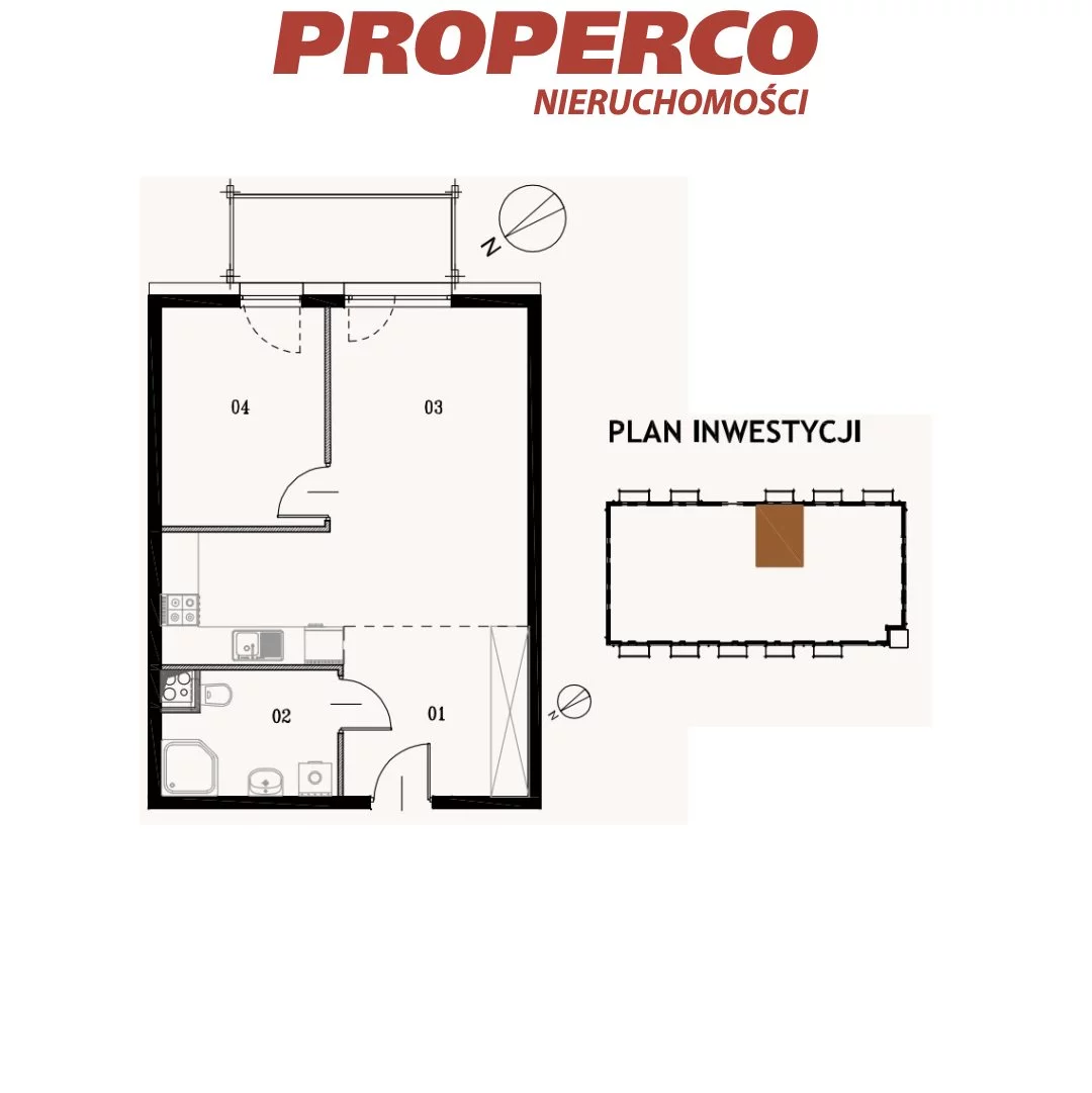 2 pokoje, mieszkanie 42,95 m², piętro 3, oferta nr , PRP-MS-73596, Jędrzejów