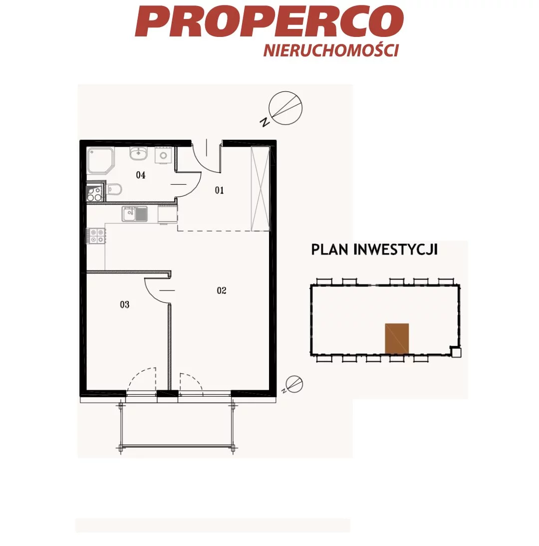 2 pokoje, mieszkanie 42,95 m², piętro 3, oferta nr , PRP-MS-73589, Jędrzejów