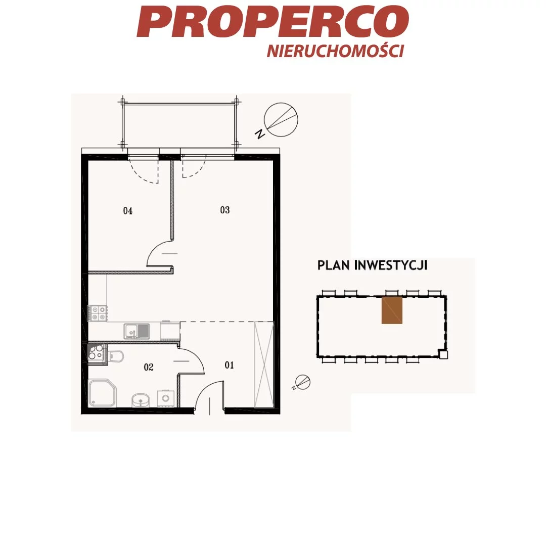 2 pokoje, mieszkanie 42,95 m², piętro 4, oferta nr , PRP-MS-73630, Jędrzejów
