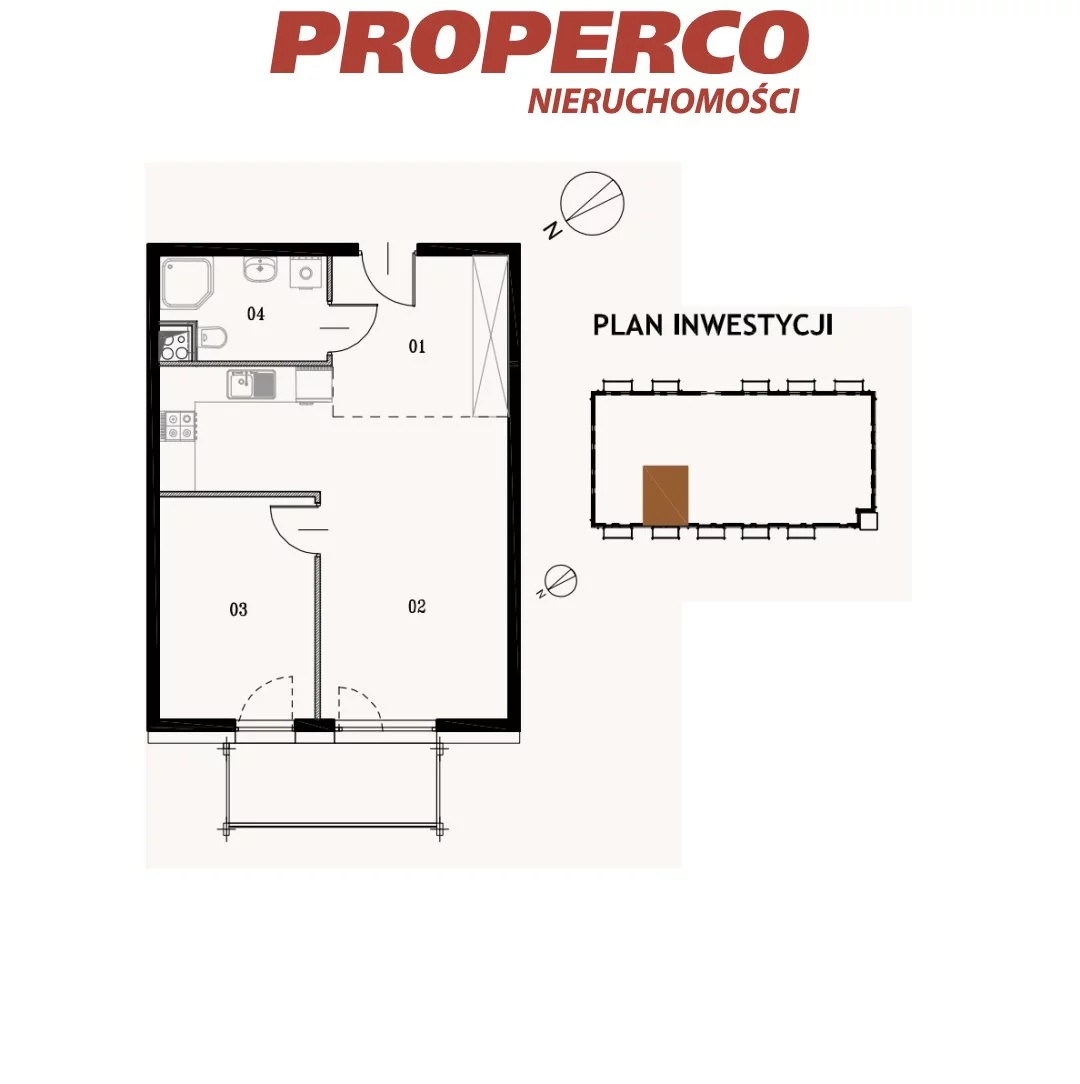 2 pokoje, mieszkanie 42,95 m², piętro 4, oferta nr , PRP-MS-73624, Jędrzejów