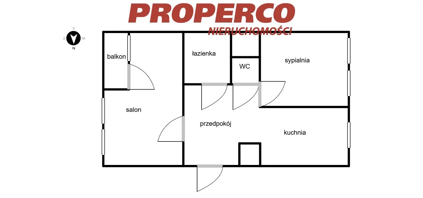 2 pokoje, mieszkanie 48,20 m², piętro 2, oferta nr , PRP-MS-75338, Kielce, Na Stoku, Osiedle na Stoku