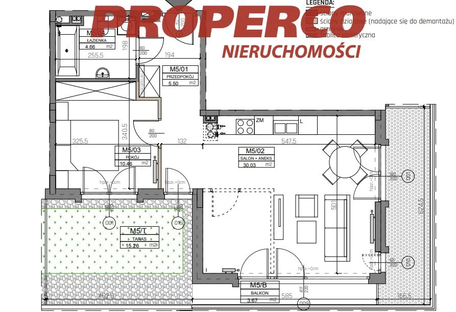 2 pokoje, mieszkanie 51,17 m², piętro 1, oferta nr , PRP-MS-74607, Kielce, KSM, Romualda