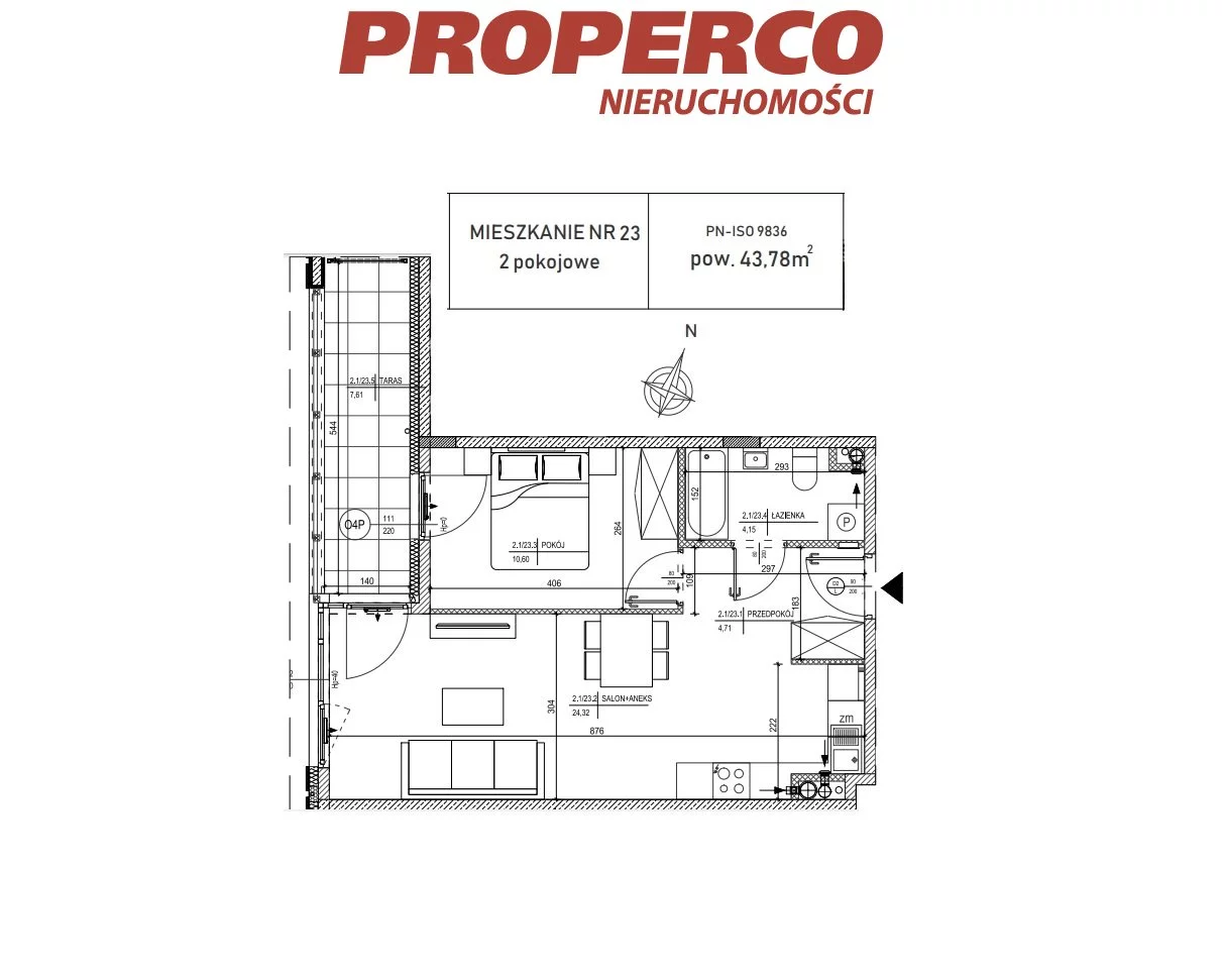 2 pokoje, mieszkanie 43,52 m², piętro 1, oferta nr , PRP-MS-70388, Skarżysko-Kamienna