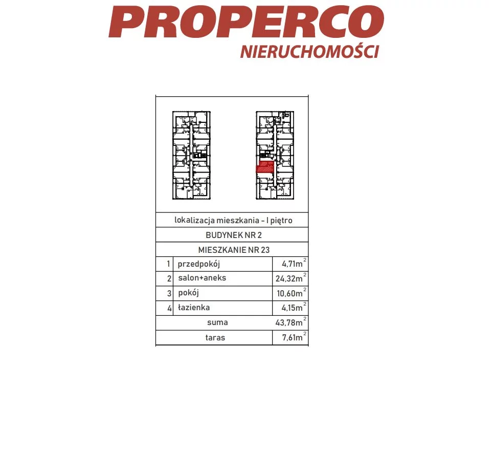 2 pokoje, mieszkanie 43,52 m², piętro 1, oferta nr , PRP-MS-70388, Skarżysko-Kamienna