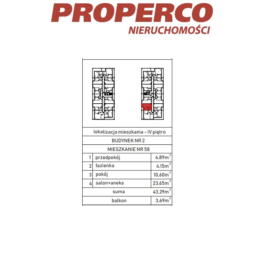 2 pokoje, mieszkanie 42,90 m², piętro 4, oferta nr , PRP-MS-70427, Skarżysko-Kamienna