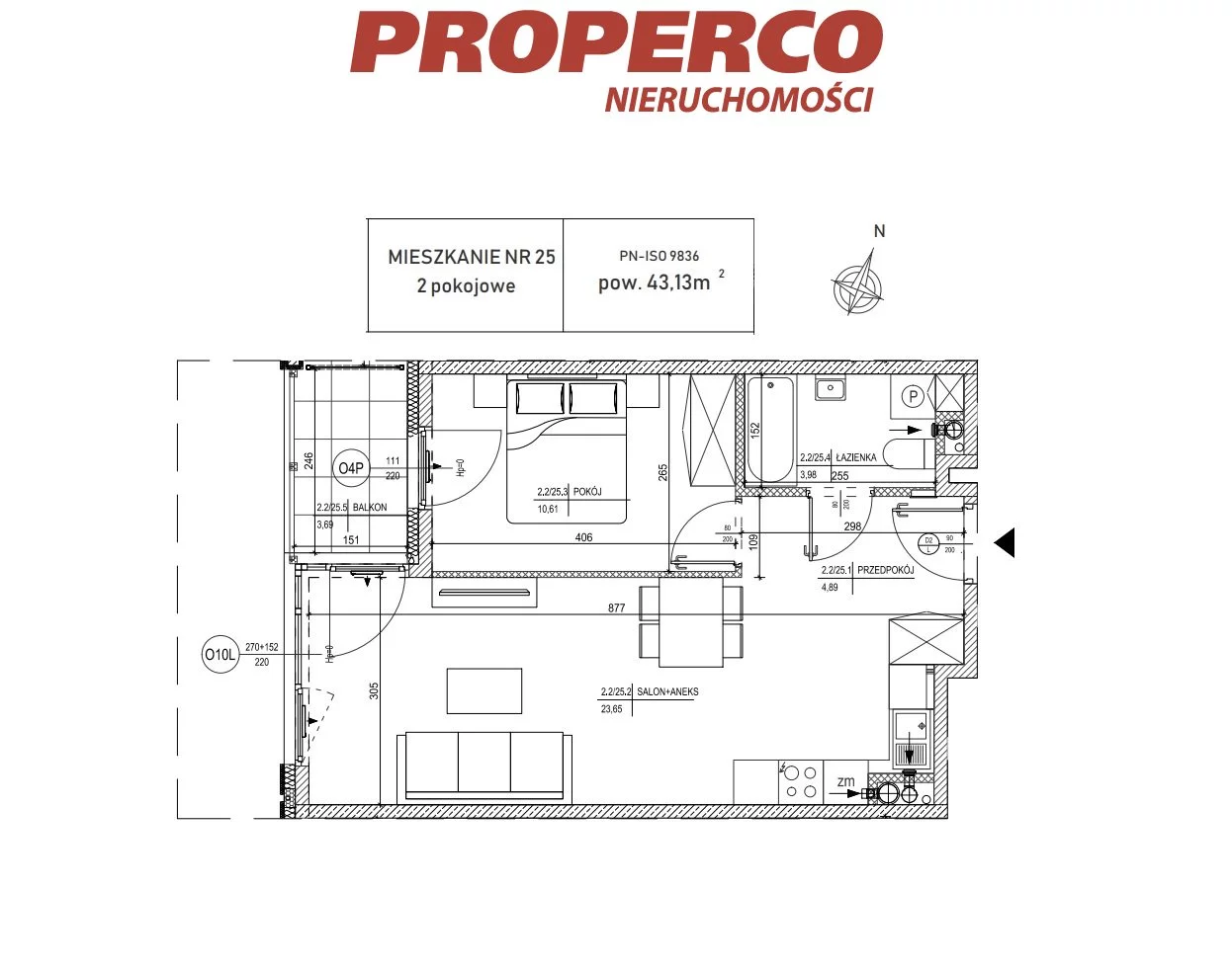 2 pokoje, mieszkanie 43,03 m², piętro 2, oferta nr , PRP-MS-70390, Skarżysko-Kamienna