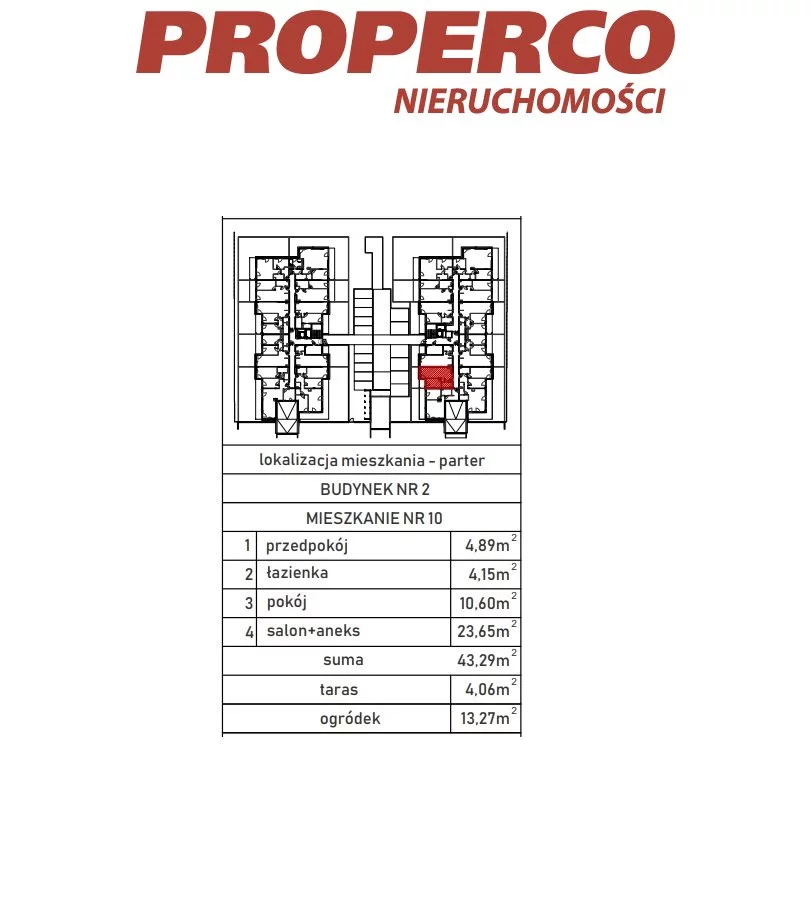 2 pokoje, mieszkanie 43,22 m², parter, oferta nr , PRP-MS-70375, Skarżysko-Kamienna