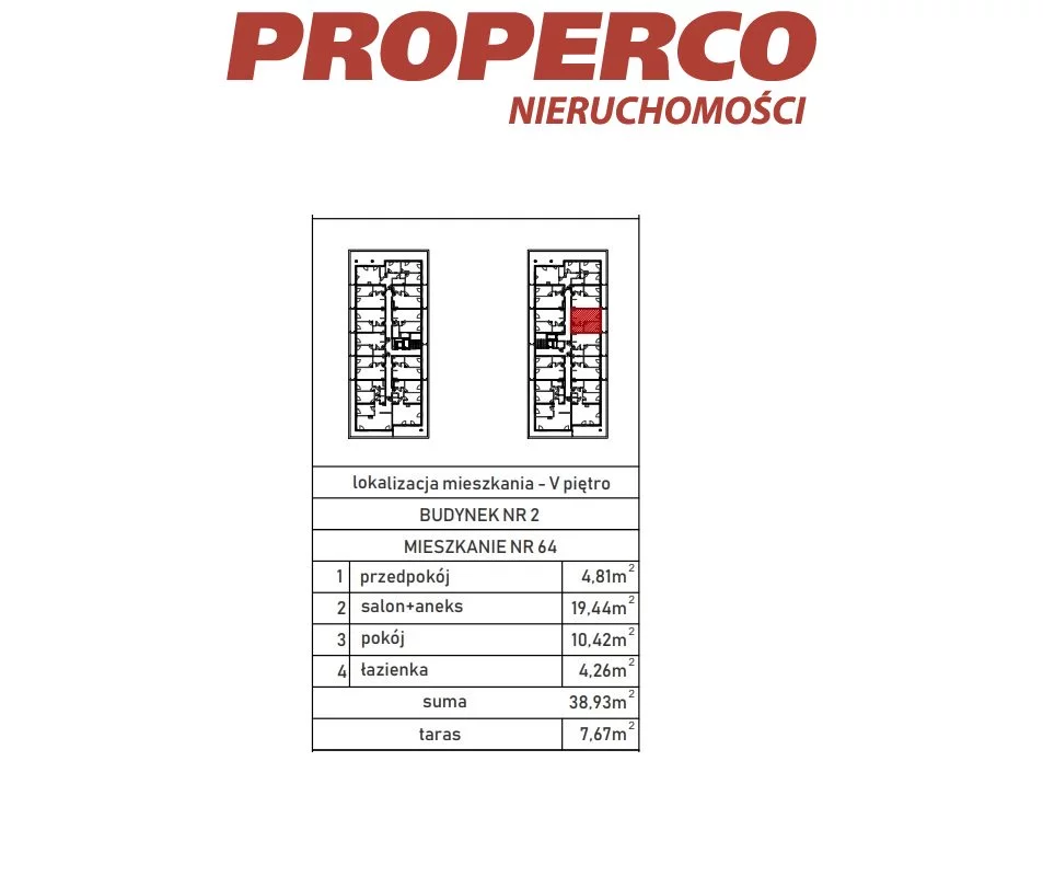 2 pokoje, mieszkanie 38,52 m², piętro 5, oferta nr , PRP-MS-70434, Skarżysko-Kamienna