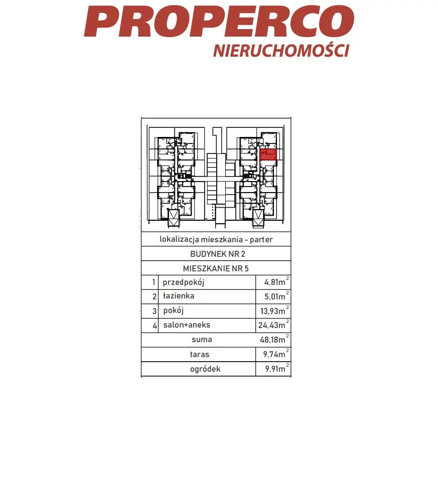 2 pokoje, mieszkanie 48,07 m², parter, oferta nr , PRP-MS-70370, Skarżysko-Kamienna