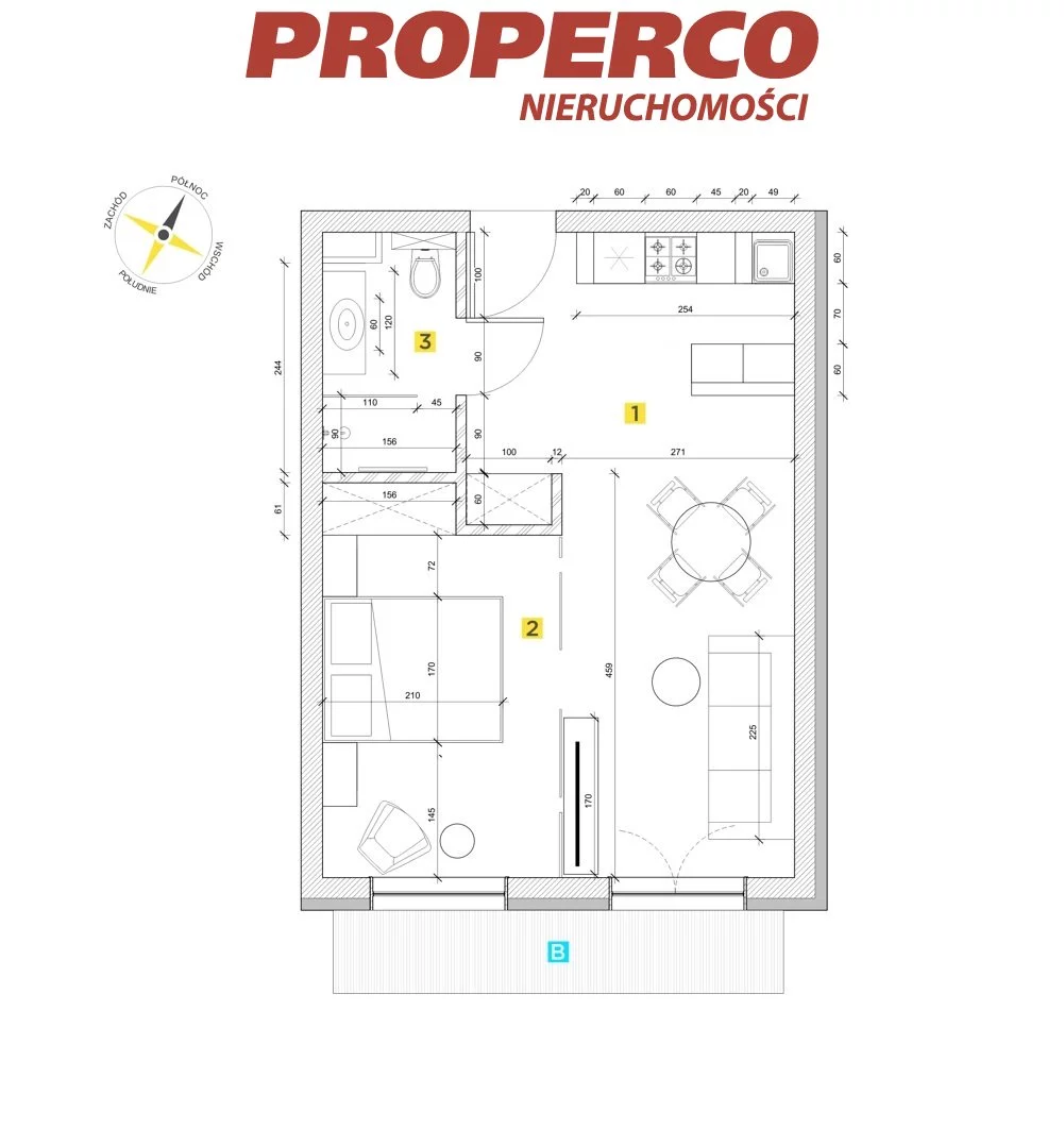 2 pokoje, mieszkanie 41,35 m², piętro 1, oferta nr , PRP-MS-74614, Szczyrk