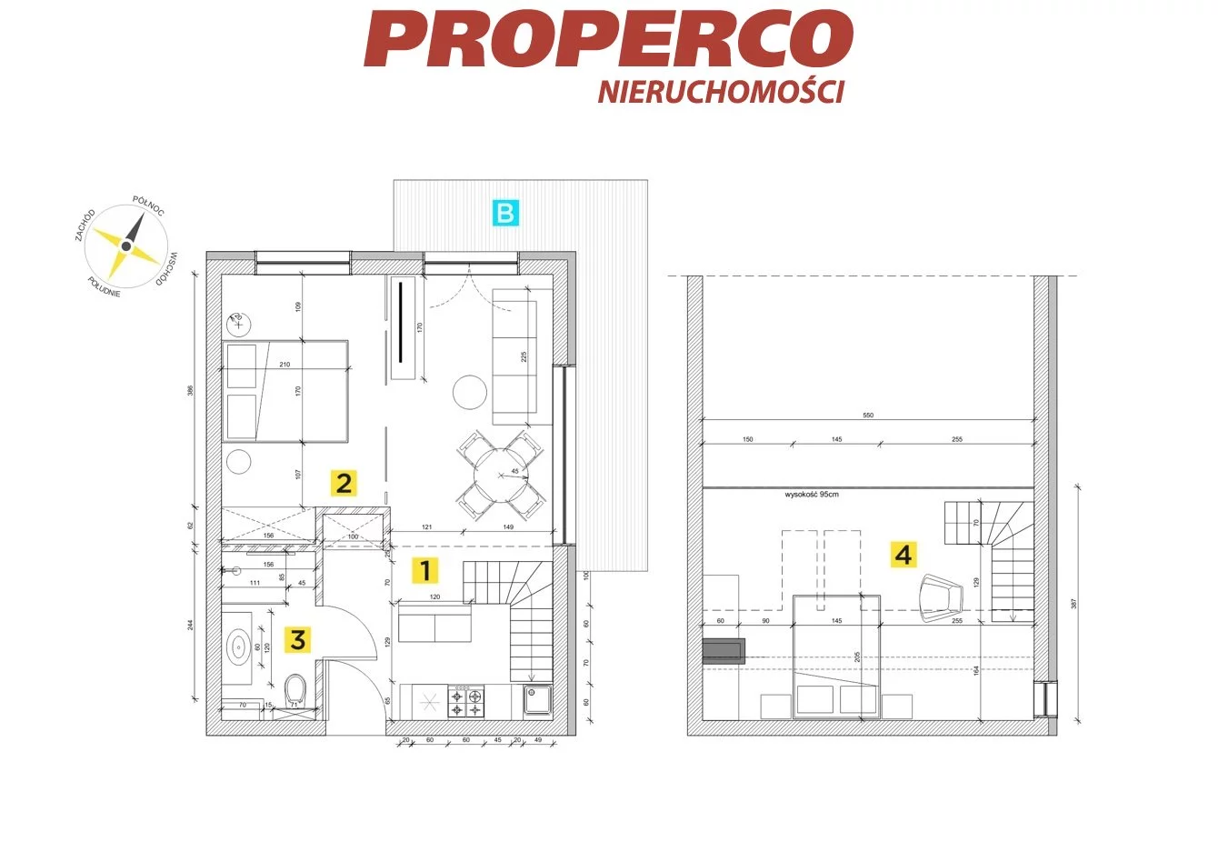 2 pokoje, mieszkanie 52,60 m², piętro 2, oferta nr , PRP-MS-74636, Szczyrk