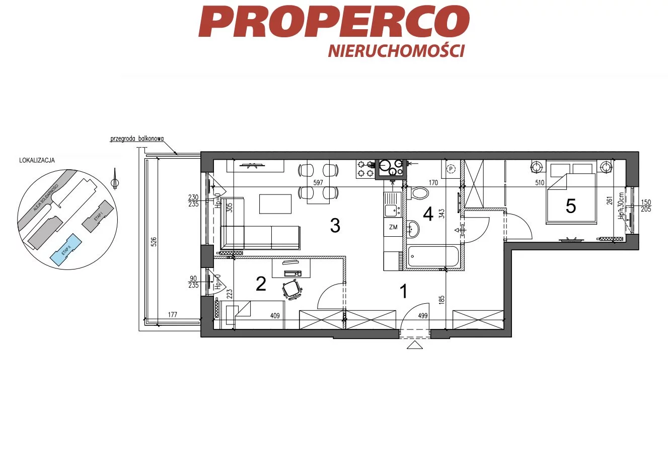 3 pokoje, mieszkanie 56,20 m², piętro 2, oferta nr , PRP-MS-73744, Kielce, KSM, Aleja Solidarności