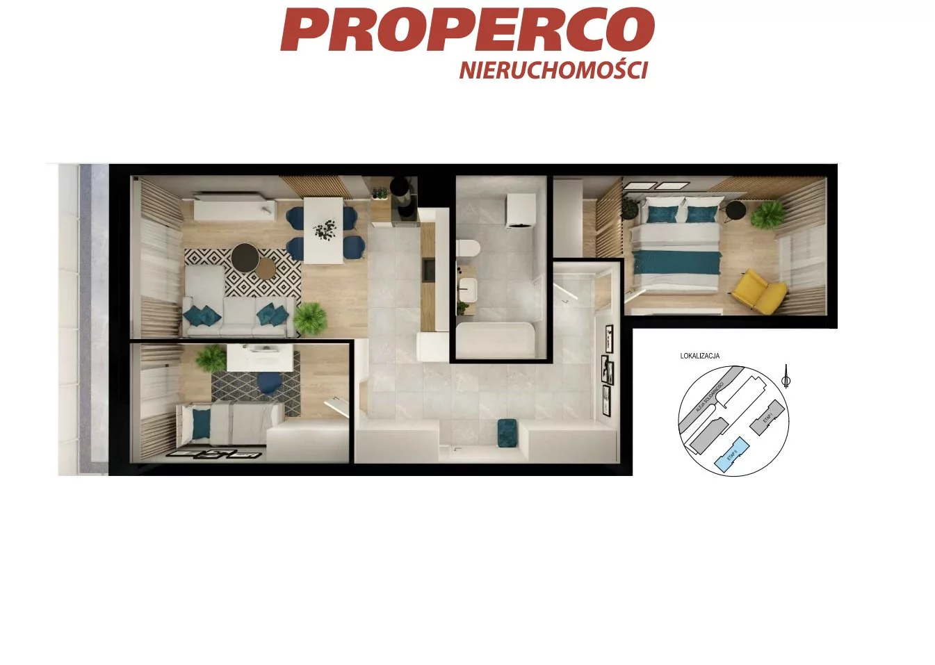3 pokoje, mieszkanie 56,20 m², piętro 2, oferta nr , PRP-MS-73744, Kielce, KSM, Aleja Solidarności