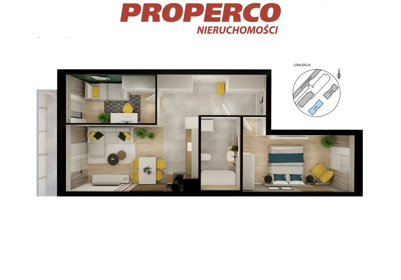 3 pokoje, mieszkanie 56,30 m², piętro 3, oferta nr , PRP-MS-73713, Kielce, KSM, Aleja Solidarności
