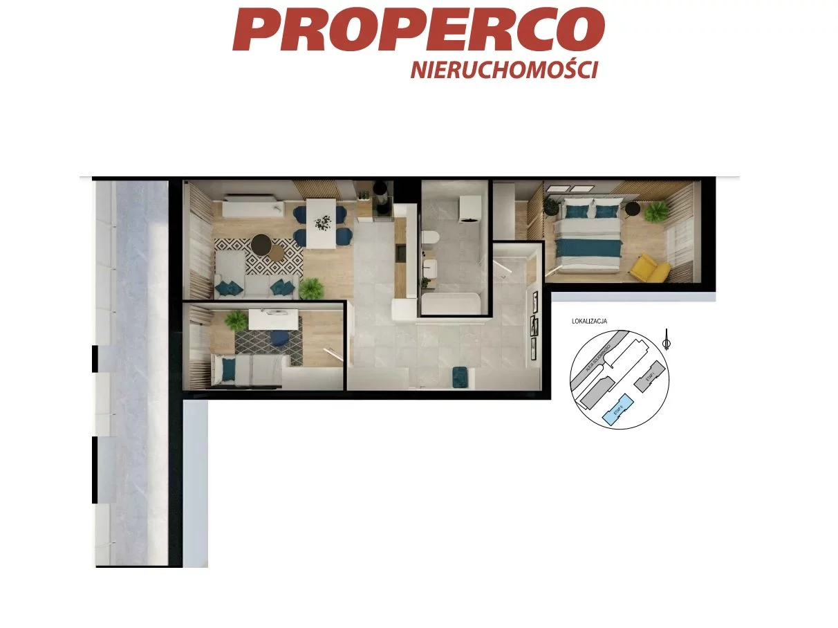 3 pokoje, mieszkanie 56,20 m², piętro 9, oferta nr , PRP-MS-73775, Kielce, KSM, Aleja Solidarności