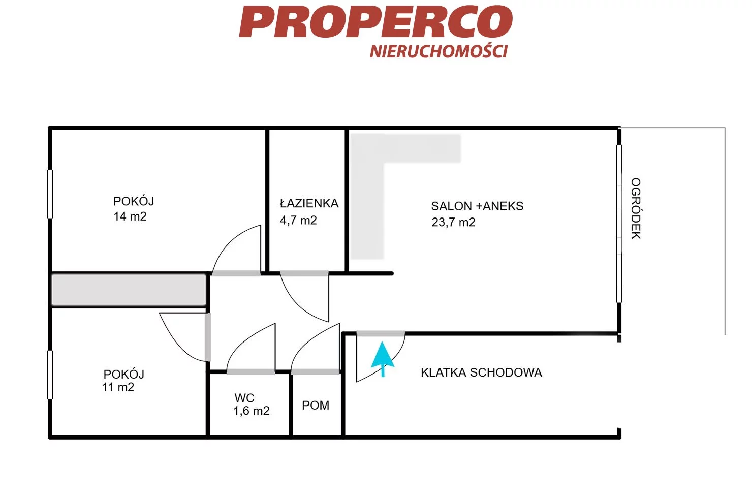 3 pokoje, mieszkanie 61,30 m², parter, oferta nr , PRP-MS-75231, Kielce, Zagórze