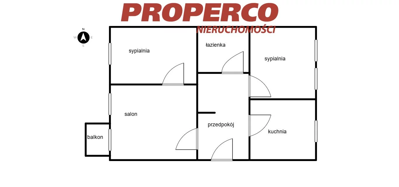 3 pokoje, mieszkanie 53,00 m², piętro 4, oferta nr , PRP-MS-74550, Kielce, KSM, Konarskiego