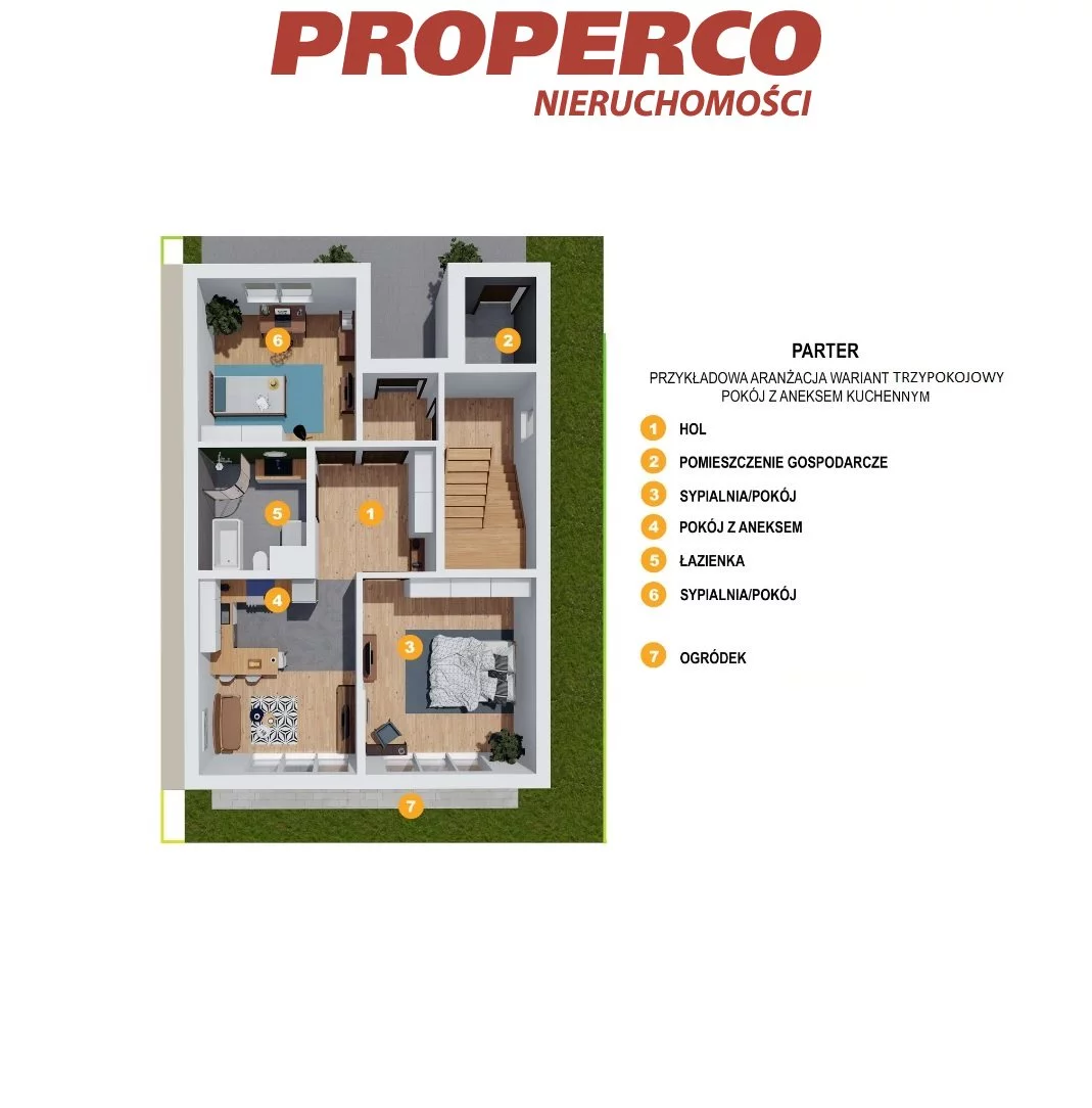 3 pokoje, mieszkanie 74,00 m², parter, oferta nr , PRP-MS-71164, Masłów Pierwszy