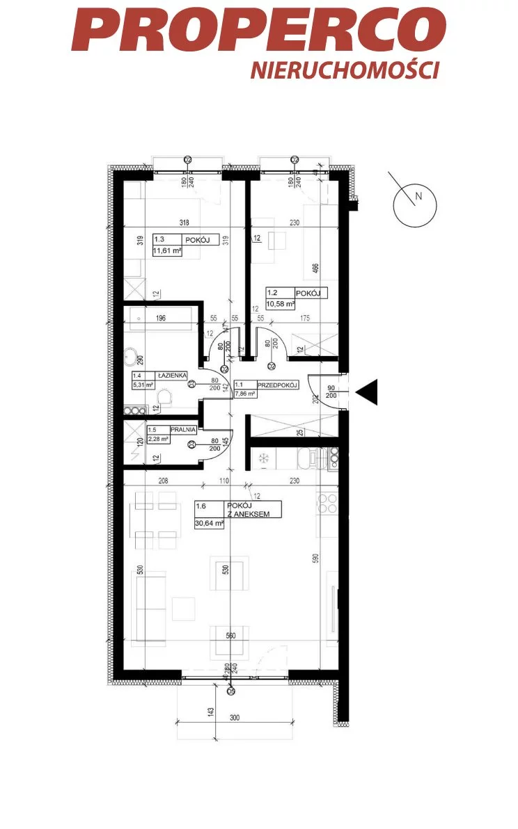 3 pokoje, mieszkanie 67,90 m², piętro 1, oferta nr , PRP-MS-74243, Pińczów