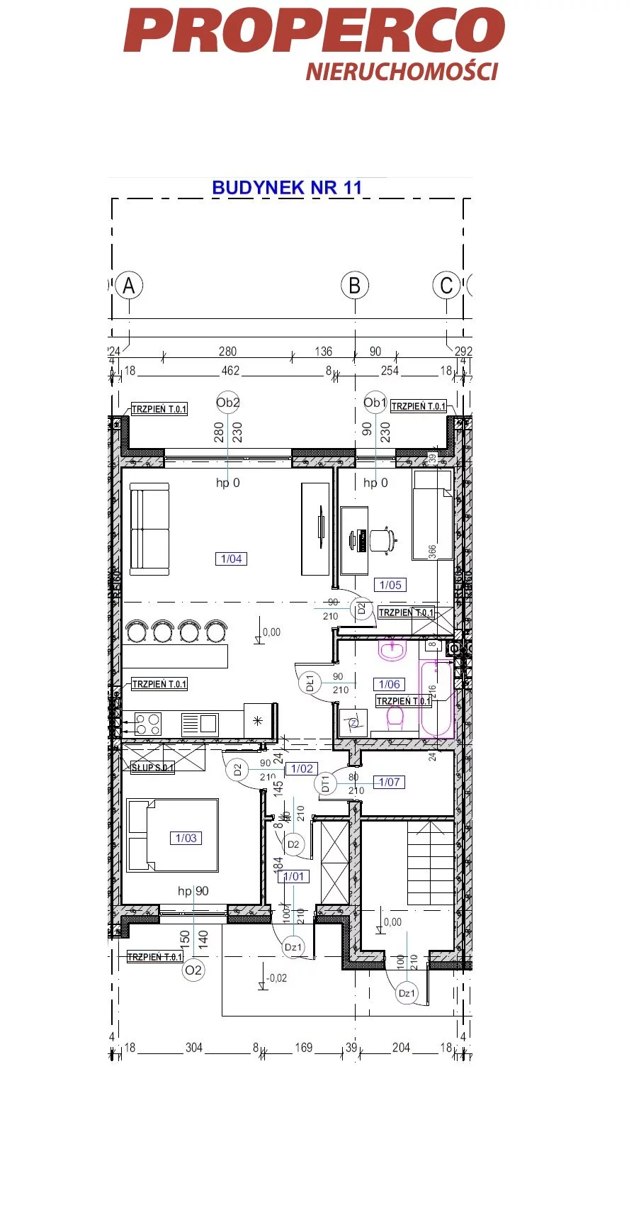 3 pokoje, mieszkanie 59,35 m², parter, oferta nr , PRP-MS-73773, Trzcianki