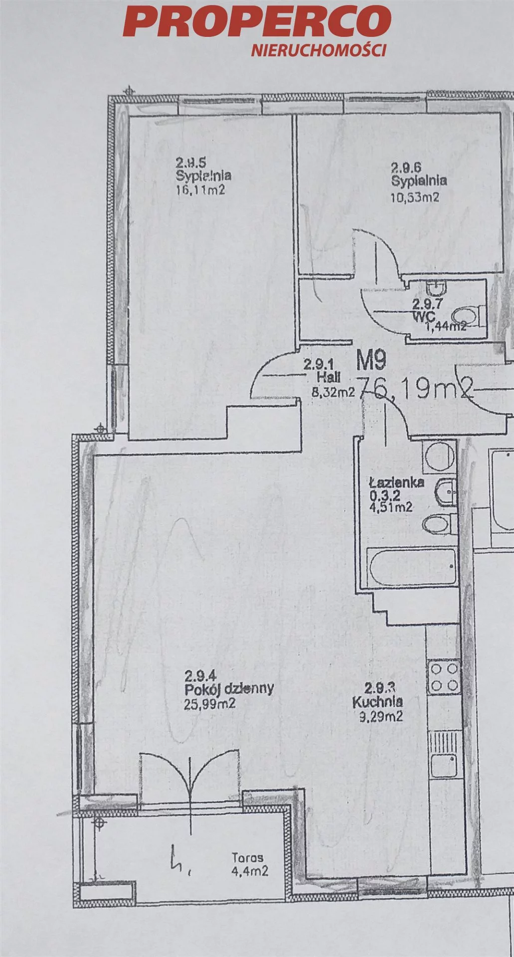 3 pokoje, mieszkanie 75,16 m², piętro 2, oferta nr , PRP-MW-75513, Kielce, Podkarczówka