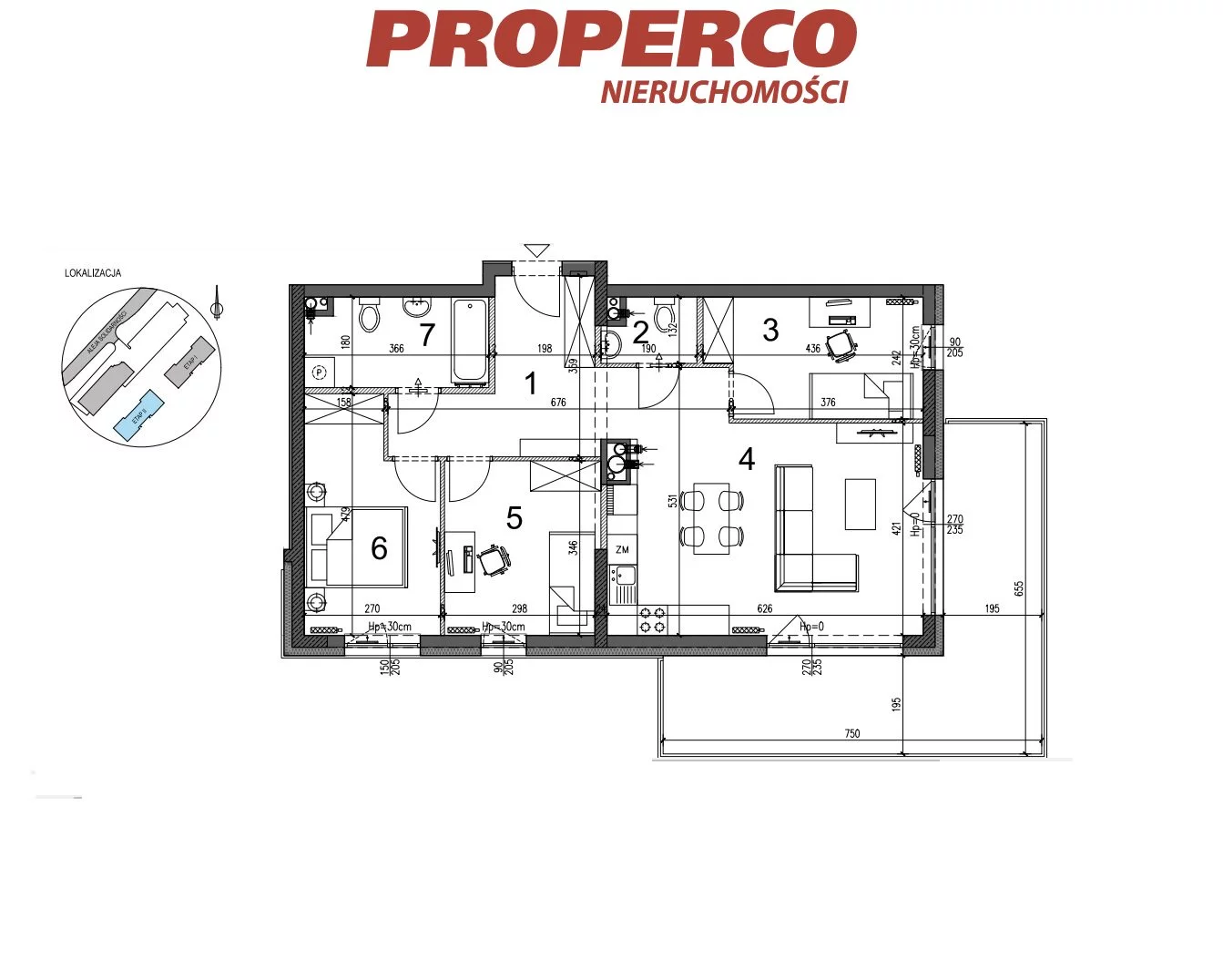4 pokoje, mieszkanie 78,20 m², piętro 6, oferta nr , PRP-MS-73764, Kielce, KSM, Aleja Solidarności