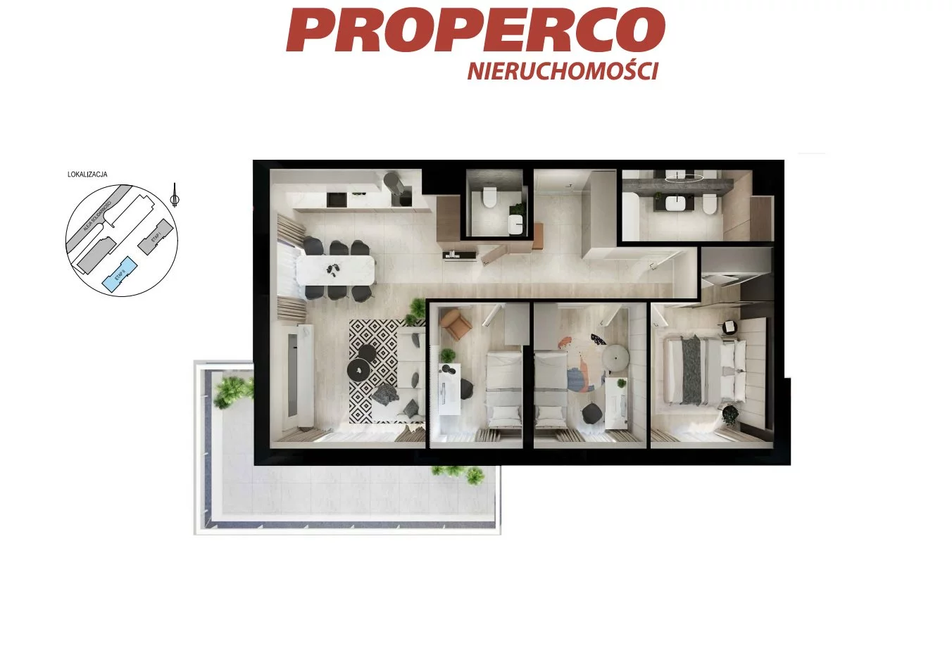 4 pokoje, mieszkanie 75,90 m², piętro 3, oferta nr , PRP-MS-73710, Kielce, KSM, Aleja Solidarności