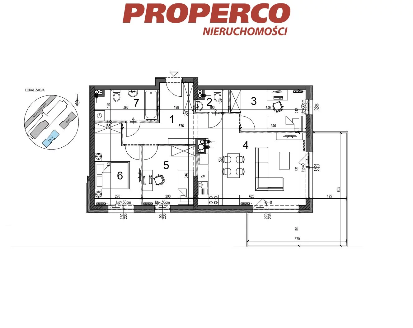 4 pokoje, mieszkanie 78,20 m², piętro 3, oferta nr , PRP-MS-73748, Kielce, KSM, Aleja Solidarności