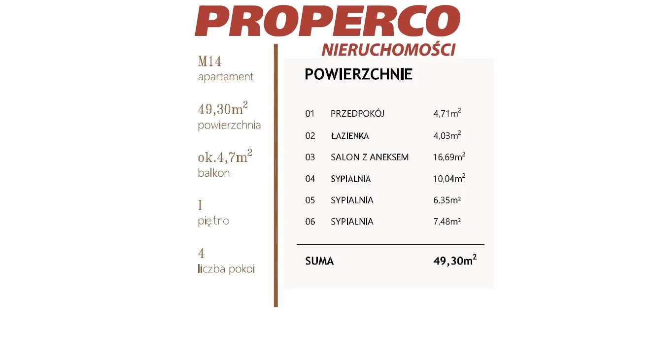 4 pokoje, mieszkanie 49,30 m², piętro 1, oferta nr , PRP-MS-73520, Jędrzejów