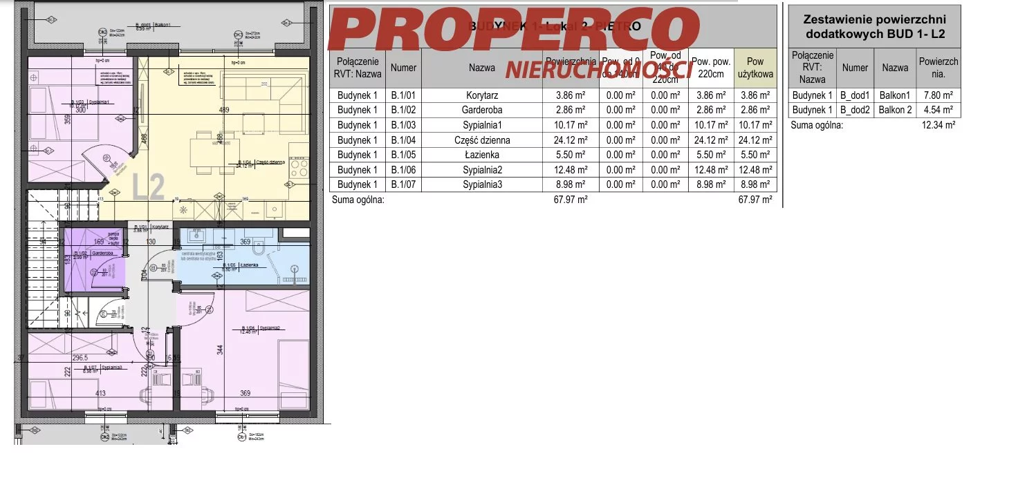 4 pokoje, mieszkanie 67,97 m², piętro 1, oferta nr , PRP-MS-75461, Kielce, Bukówka