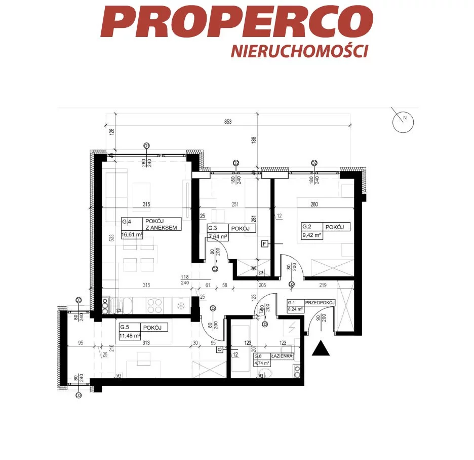 4 pokoje, mieszkanie 58,04 m², parter, oferta nr , PRP-MS-74248, Pińczów