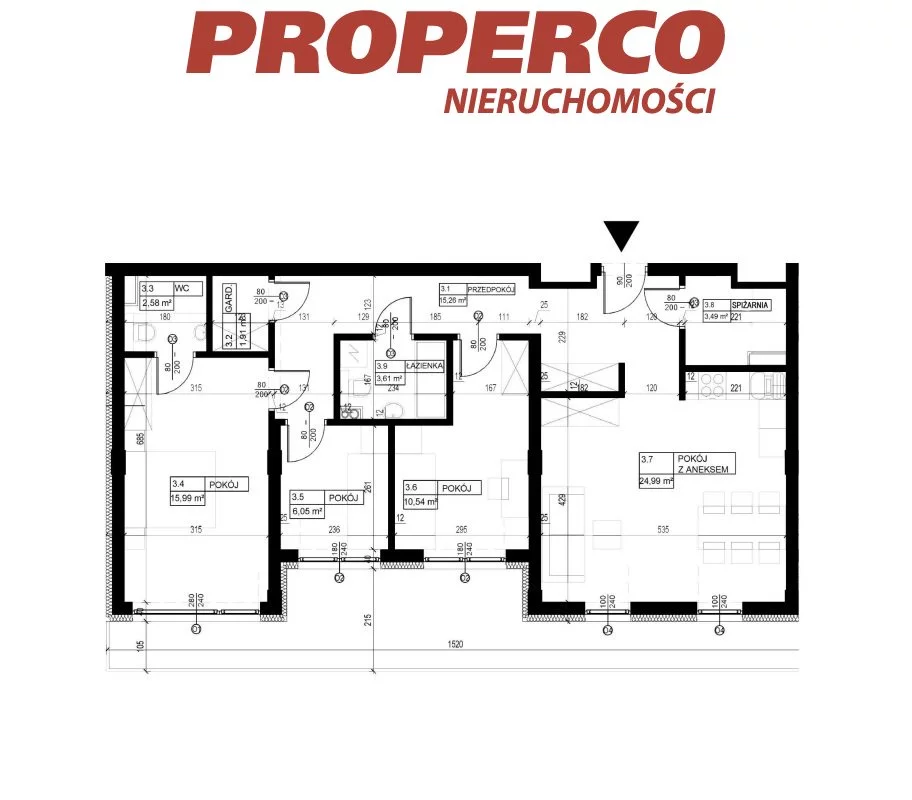 4 pokoje, mieszkanie 83,93 m², piętro 3, oferta nr , PRP-MS-74265, Pińczów