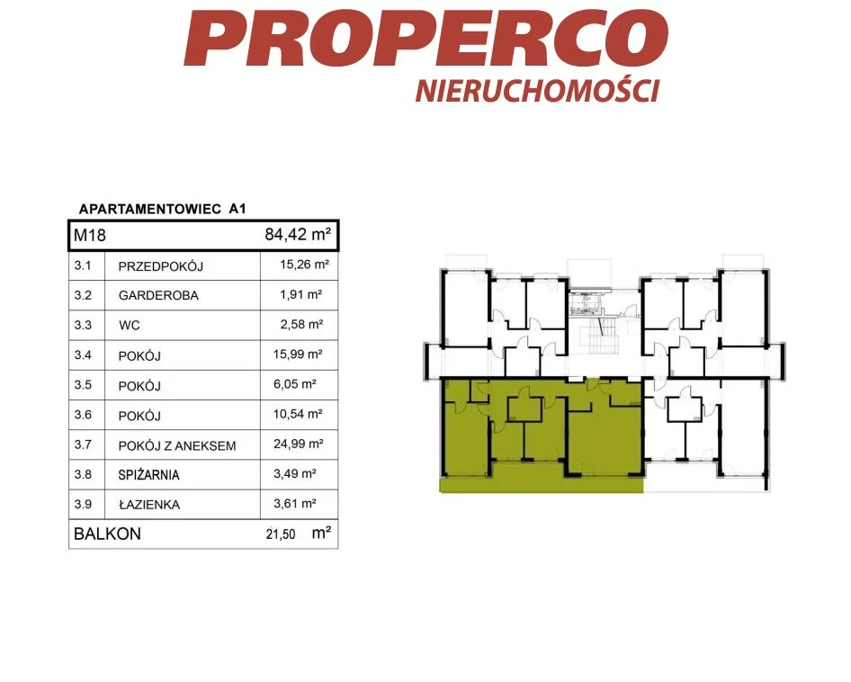 4 pokoje, mieszkanie 83,93 m², piętro 3, oferta nr , PRP-MS-74265, Pińczów