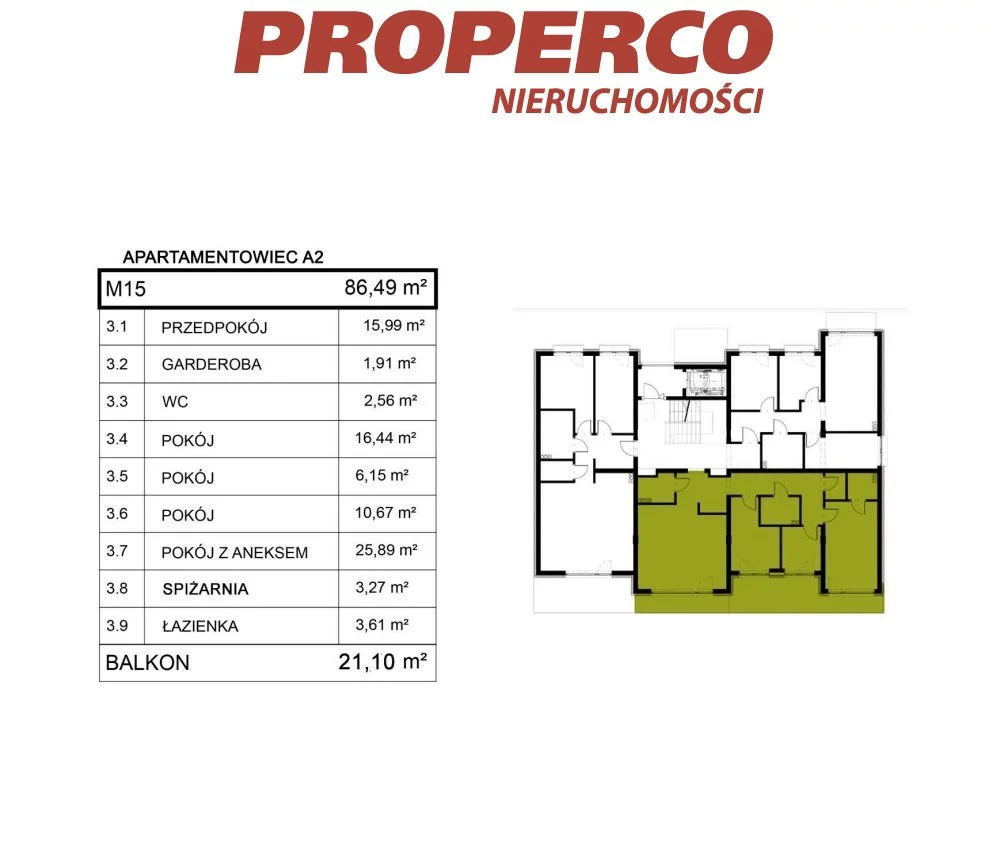 4 pokoje, mieszkanie 85,83 m², piętro 3, oferta nr , PRP-MS-74246, Pińczów