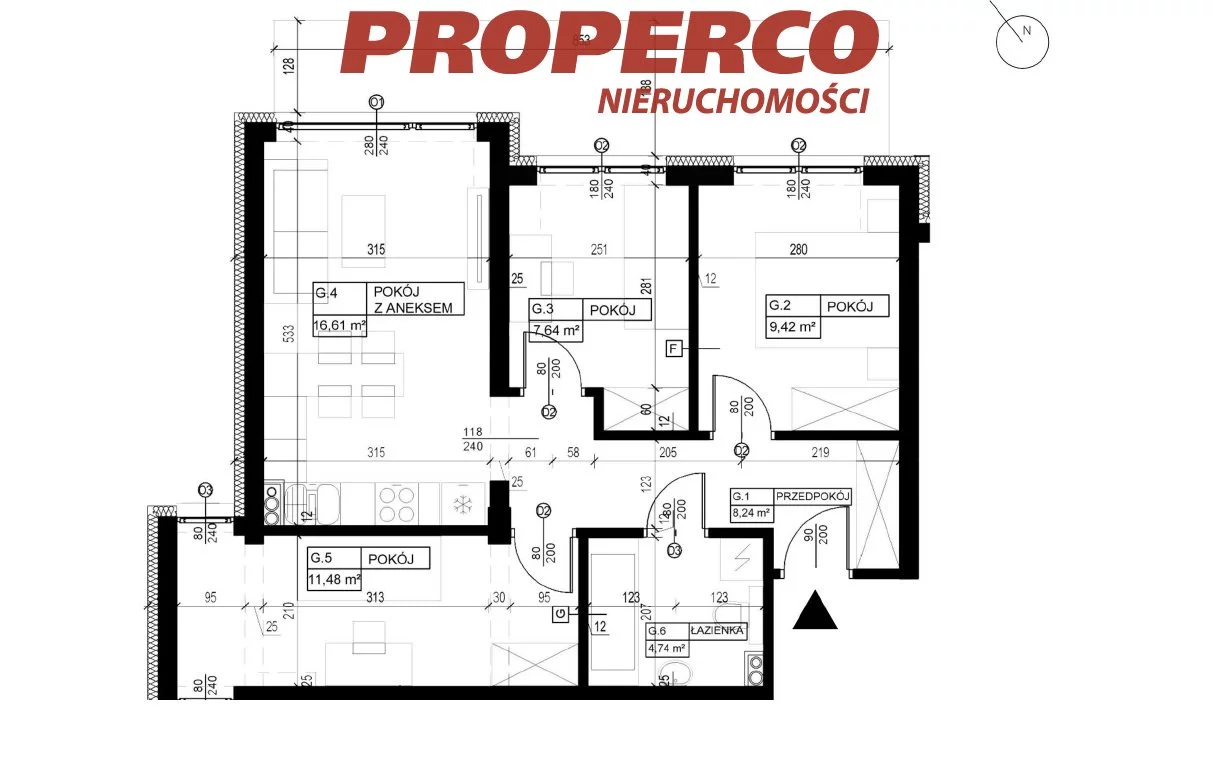 4 pokoje, mieszkanie 57,80 m², parter, oferta nr , PRP-MS-74386, Pińczów