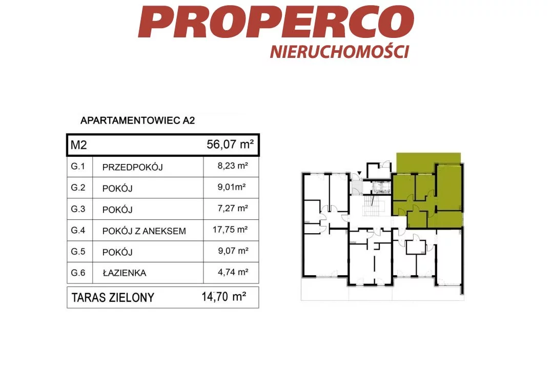 4 pokoje, mieszkanie 55,87 m², parter, oferta nr , PRP-MS-74242, Pińczów, Siedmiolaski