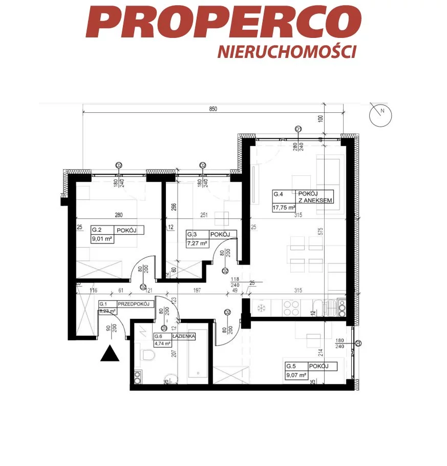 4 pokoje, mieszkanie 55,87 m², parter, oferta nr , PRP-MS-74242, Pińczów, Siedmiolaski