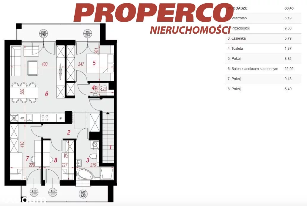 4 pokoje, mieszkanie 97,66 m², piętro 1, oferta nr , PRP-MS-67956, Skarżysko-Kamienna