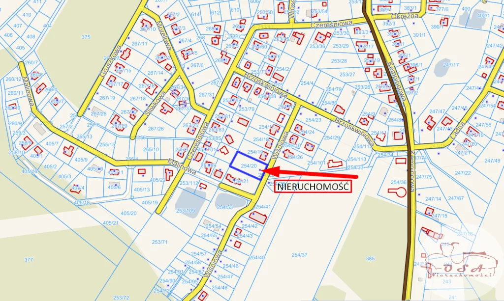 Działka 1 826,00 m², oferta nr , 506/4398/OGS, Borówiec, Wiśniowa