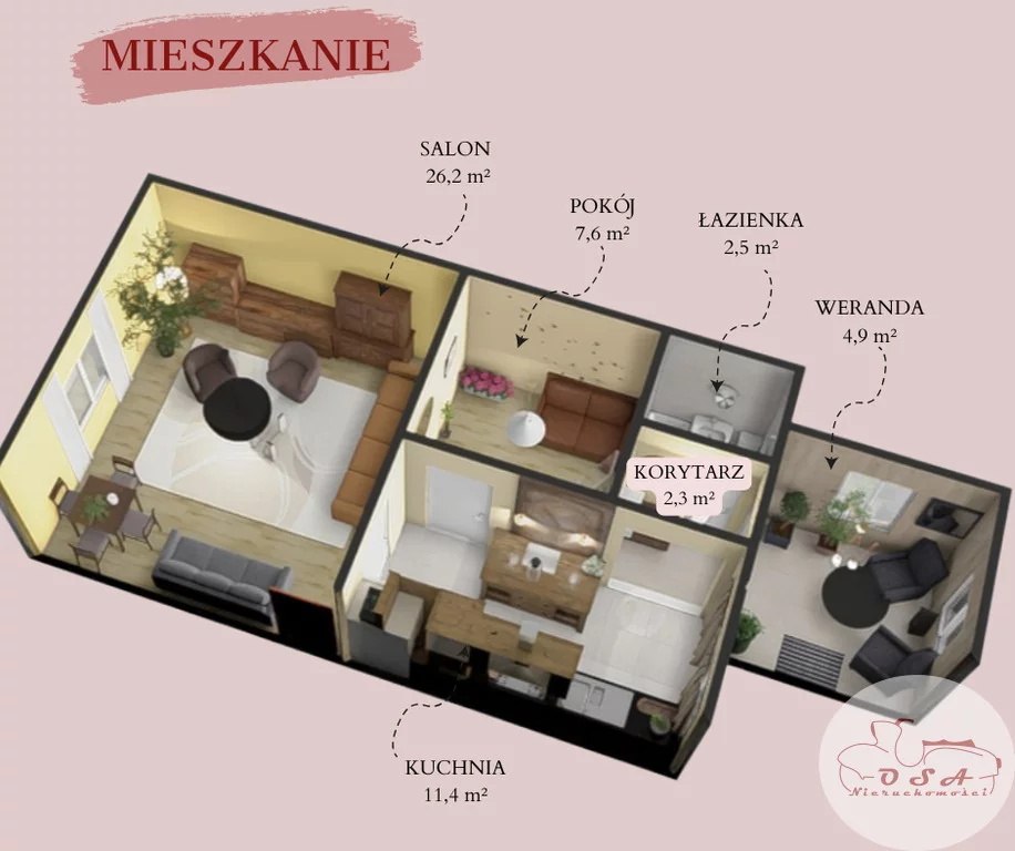 2 pokoje, mieszkanie 54,90 m², parter, oferta nr , 349/4398/OMS, Niepruszewo