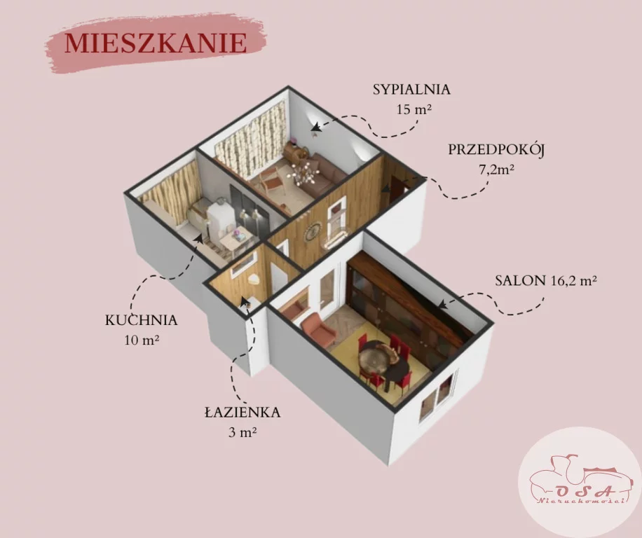 2 pokoje, mieszkanie 51,50 m², piętro 3, oferta nr , 340/4398/OMS, Września