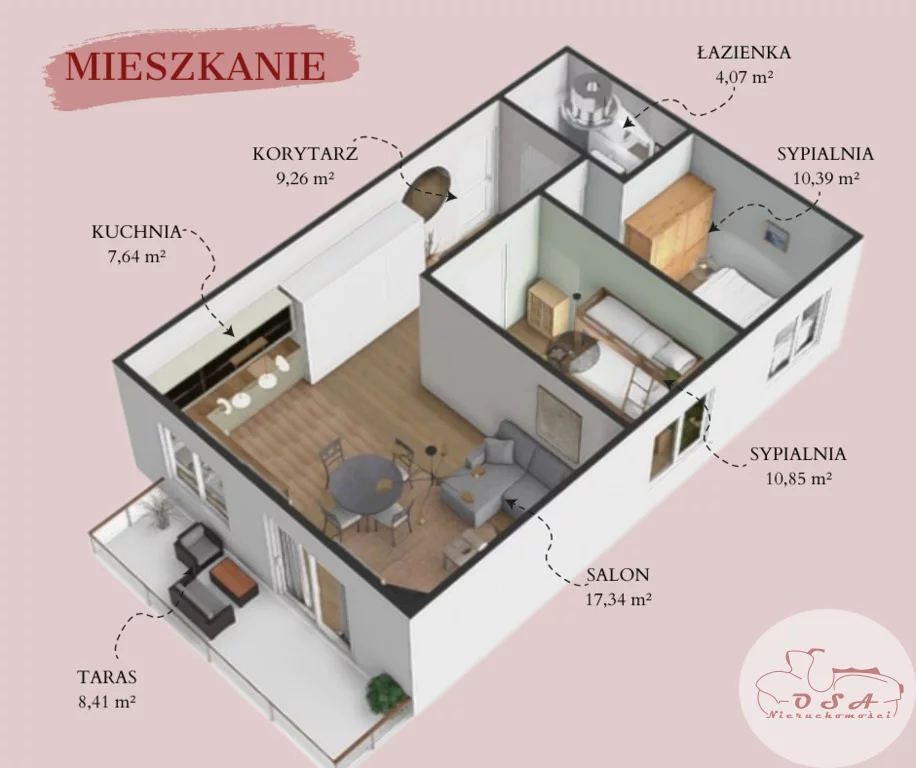 3 pokoje, mieszkanie 60,00 m², piętro 4, oferta nr , 344/4398/OMS, Września, Słowackiego