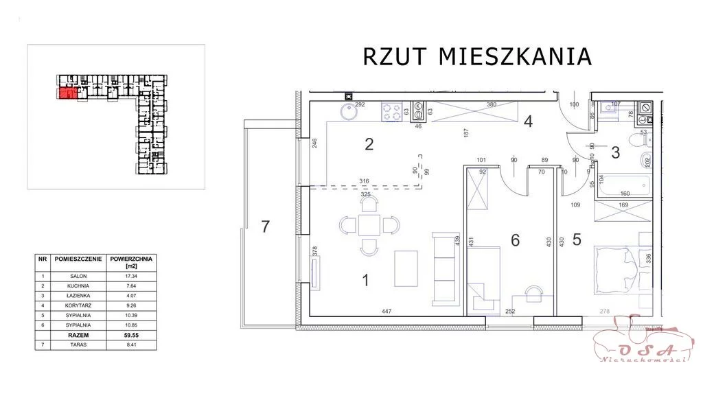 3 pokoje, mieszkanie 60,00 m², piętro 4, oferta nr , 344/4398/OMS, Września, Słowackiego