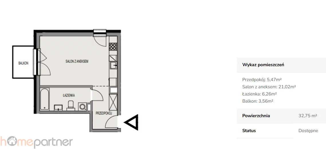 1 pokój, apartament 32,75 m², piętro 3, oferta nr , 19246, Wrocław, Krzyki-Partynice, Krzyki, Komuny Paryskiej
