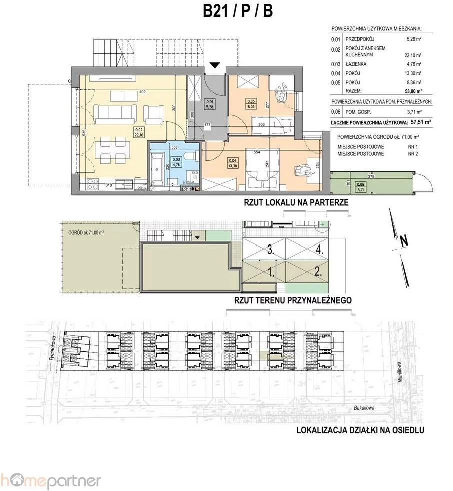 3 pokoje, mieszkanie 57,51 m², parter, oferta nr , 19281, Wrocław, Psie Pole-Zawidawie, Psie Pole, Kminkowa