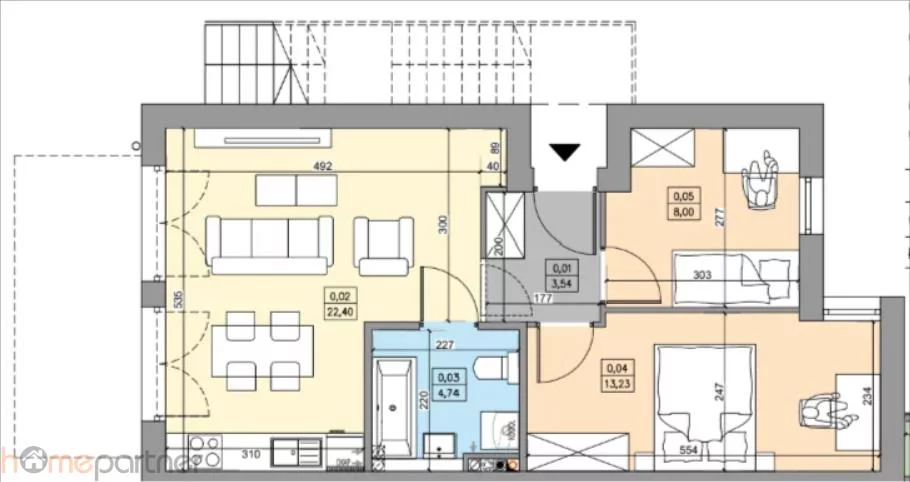 3 pokoje, mieszkanie 55,73 m², parter, oferta nr , 19298, Wrocław, Psie Pole-Zawidawie, Psie Pole, Kminkowa