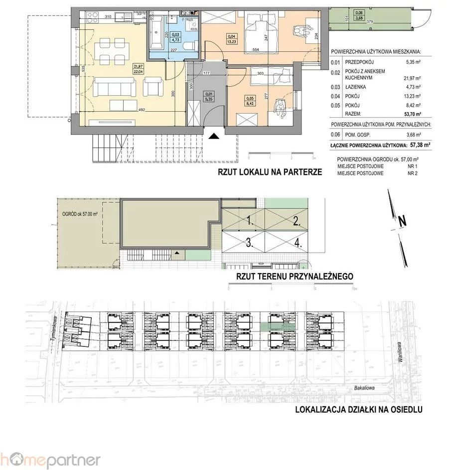 3 pokoje, mieszkanie 57,40 m², parter, oferta nr , 19537, Wrocław, Psie Pole-Zawidawie, Psie Pole, Kminkowa