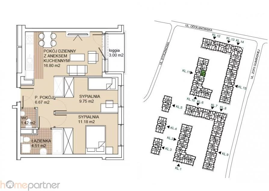 3 pokoje, mieszkanie 50,33 m², piętro 4, oferta nr , 19273, Wrocław, Psie Pole-Zawidawie, Psie Pole, Odolanowska