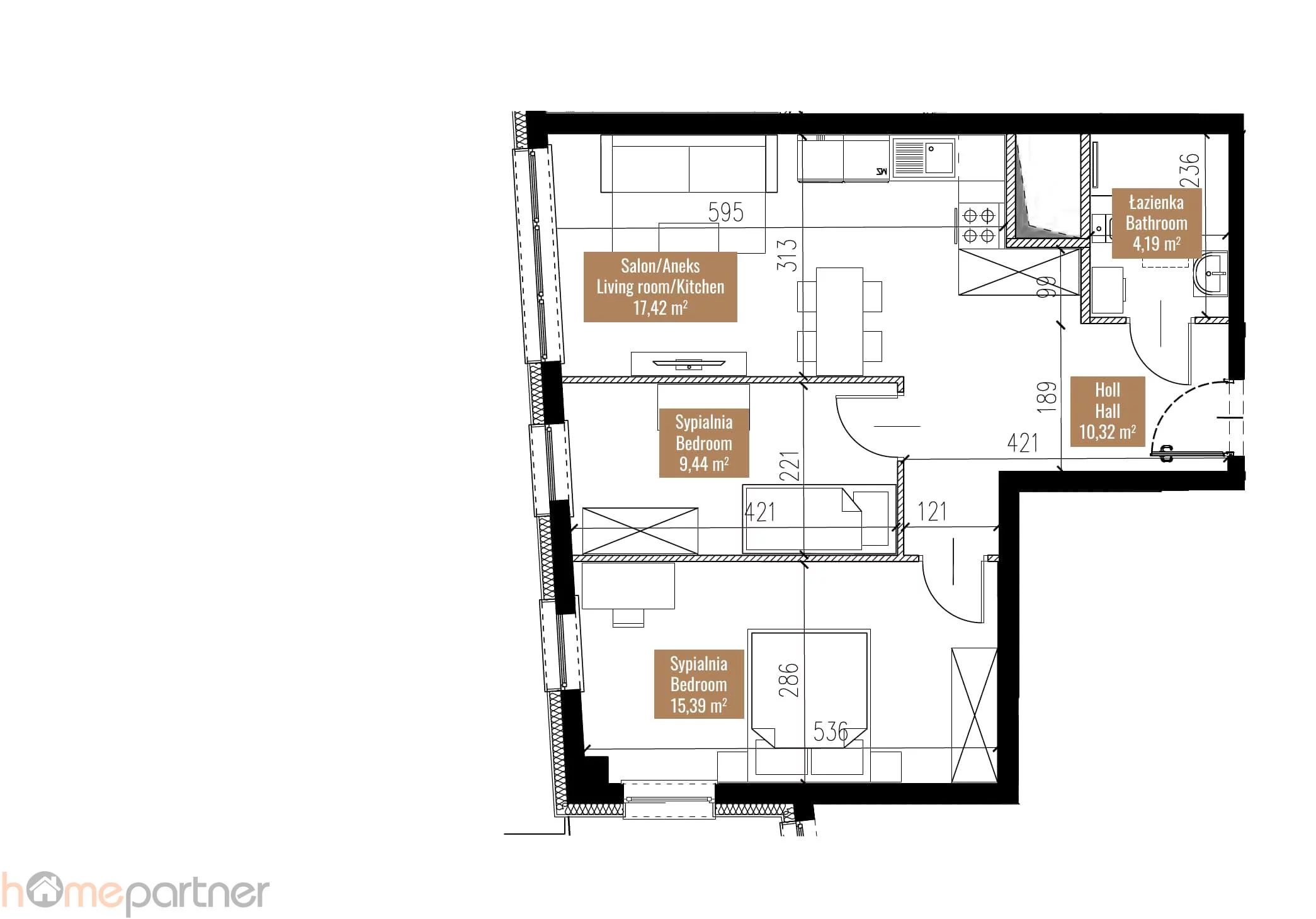 Mieszkanie na sprzedaż, 56,76 m², 3 pokoje, 17 piętro, oferta nr 16749